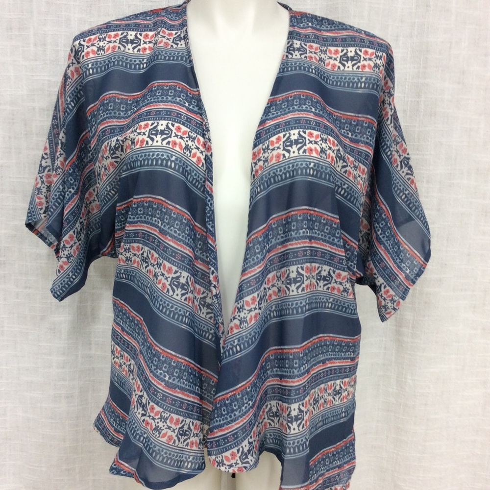 Dizzy Gal Blue & Pink Shrug